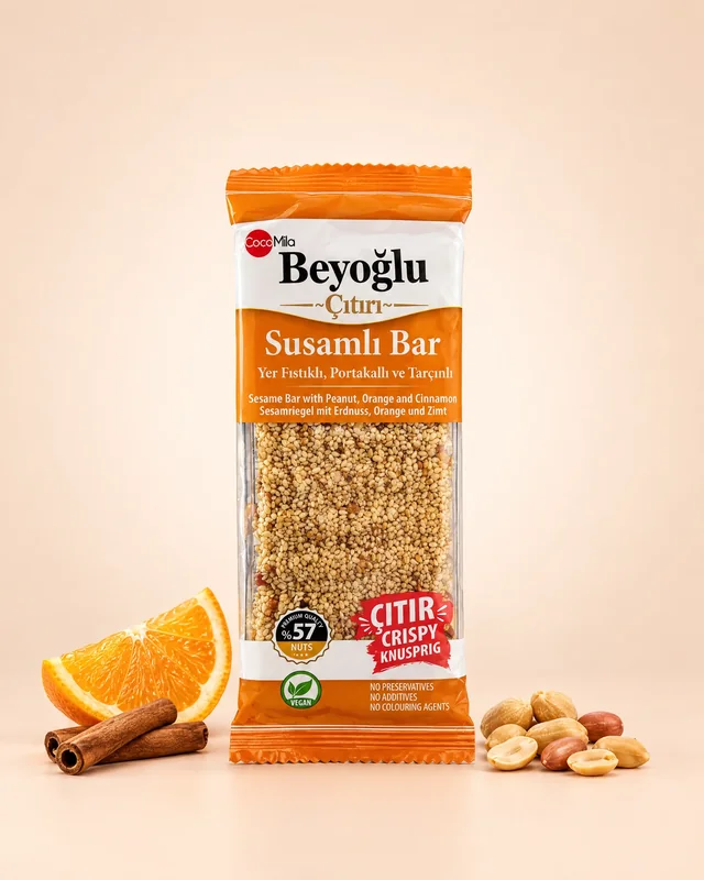 Susamlı Bar — Yer Fıstıklı, Portakallı ve Tarçınlı